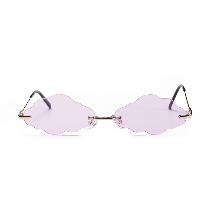 Luxury Women Punk Cloud Shaped Lens Rimless Sunglasses