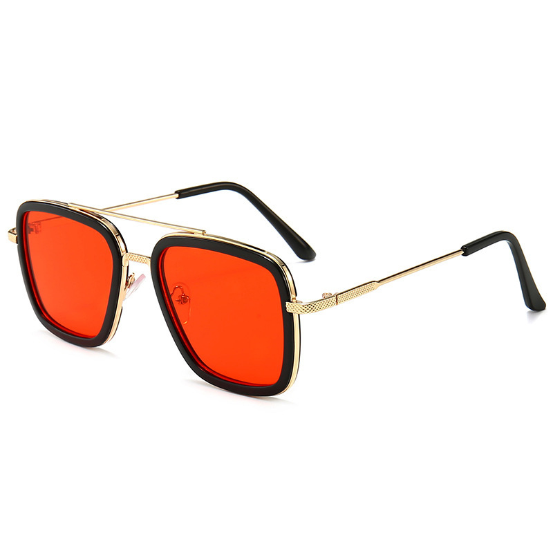 Aviator Square Metal Frame Sunglasses for Men Women