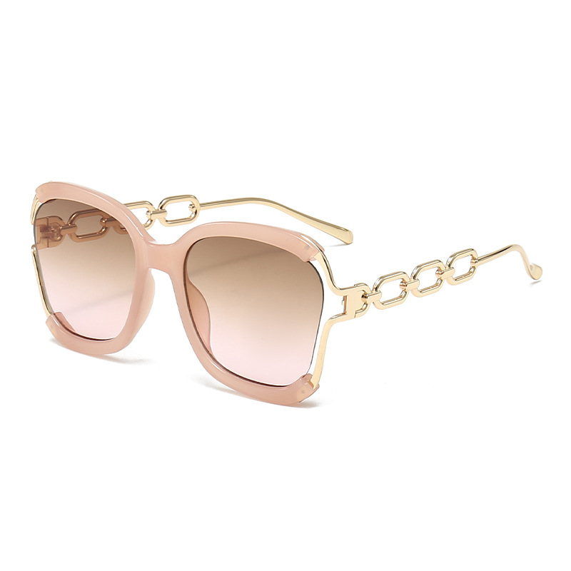 Fashionable Hollow Chain Leg Metal Framed Sunglasses