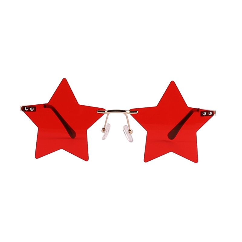 Colorful Funny Party Star Shape Rimless Sunglasses