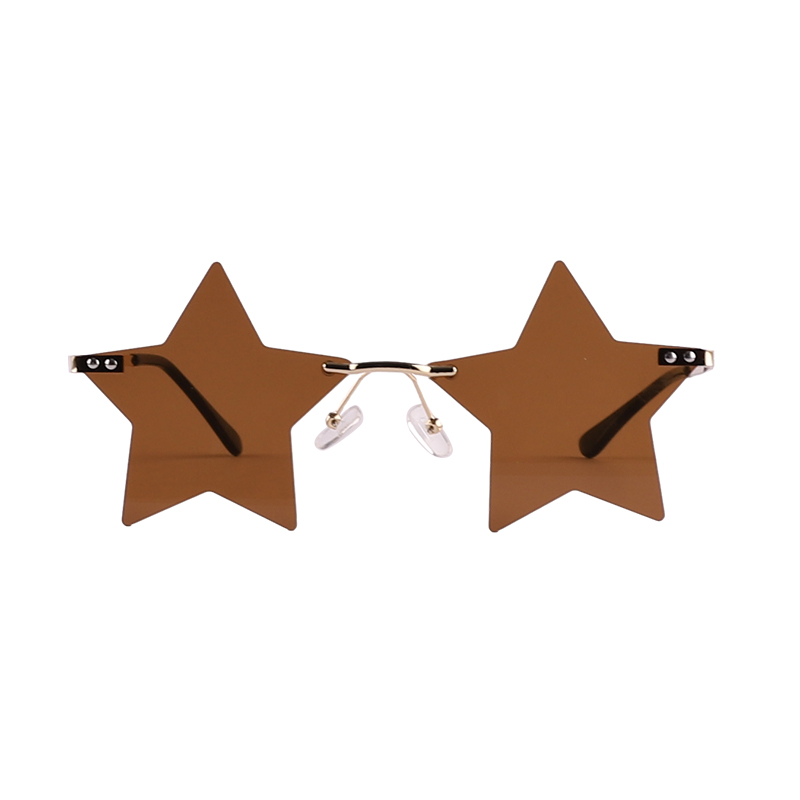 Colorful Funny Party Star Shape Rimless Sunglasses