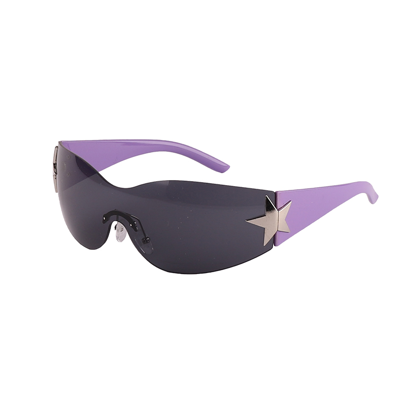 Oversized Shield Five-Pointed Star Decorative Sunglasses