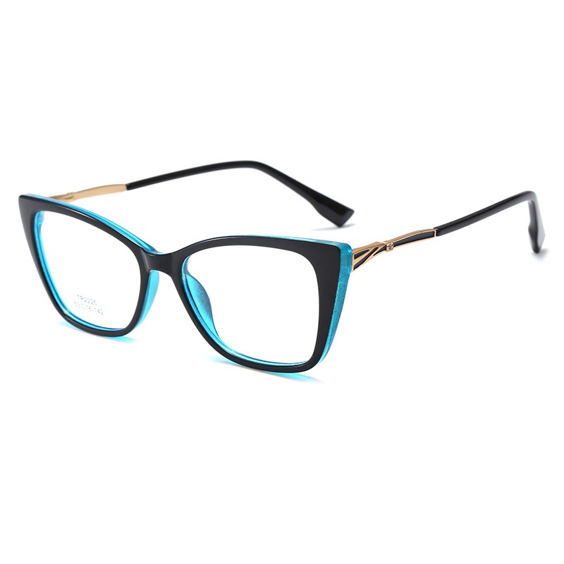 Fashion Cat Eye Flat Mirror Eyeglass Frame Retro TR90 Glasses