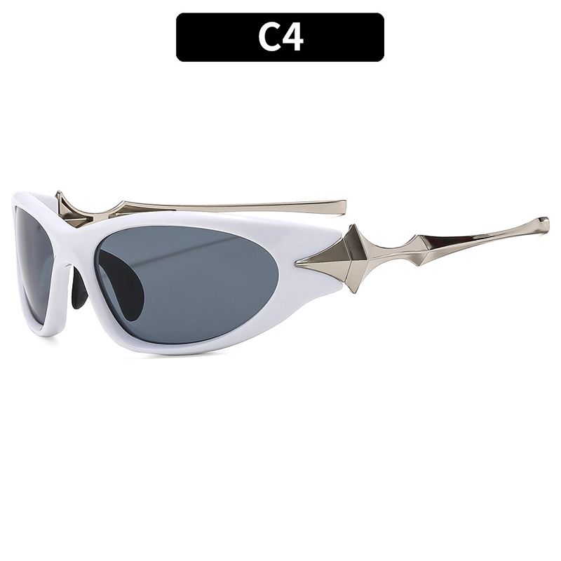 Silver Fashion Eyewear Vintage Y2k Cycling Sunglasses