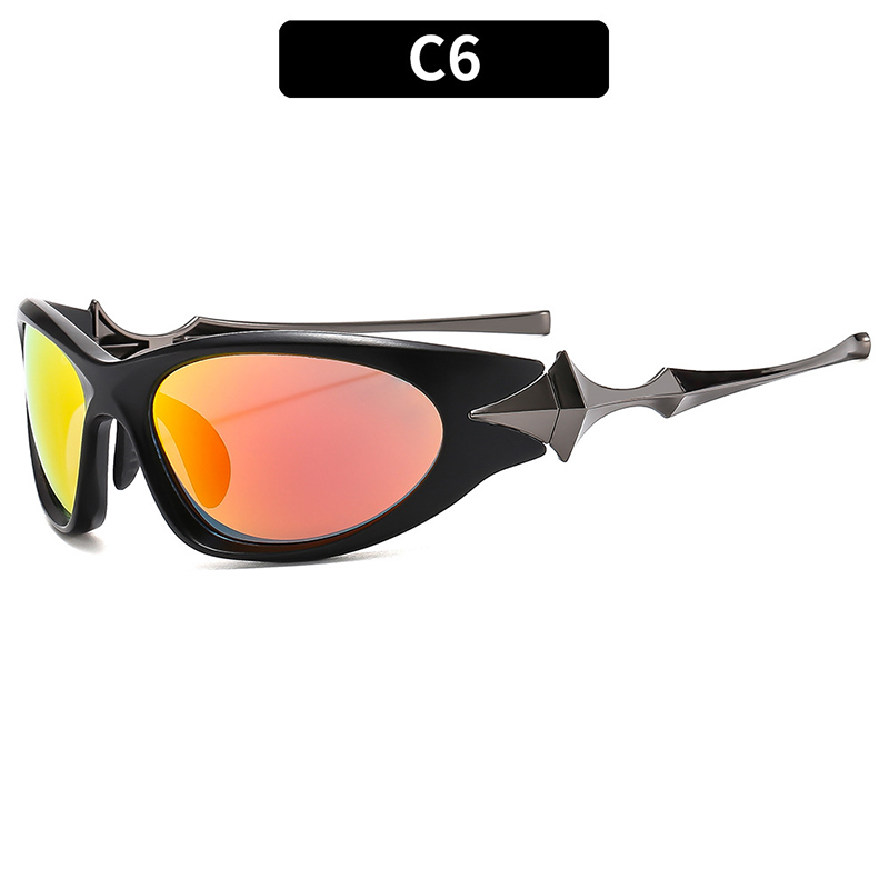 Silver Fashion Eyewear Vintage Y2k Cycling Sunglasses