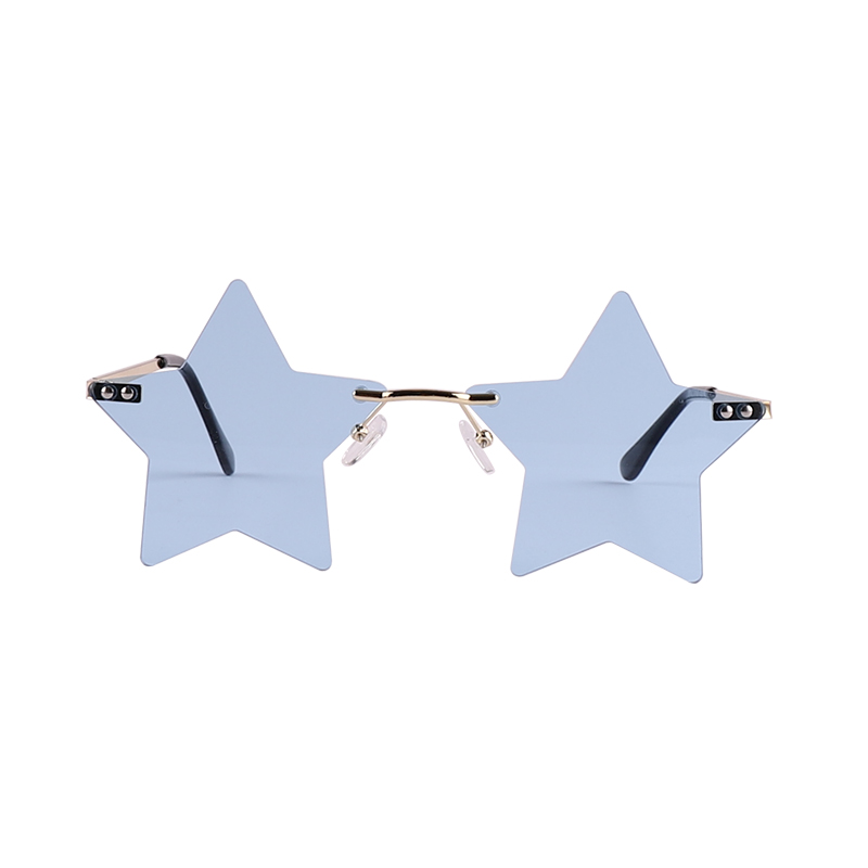 Colorful Funny Party Star Shape Rimless Sunglasses