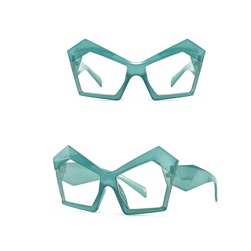 Fashion UV400 Cat Eye Irregular Polygon Glasses Frames