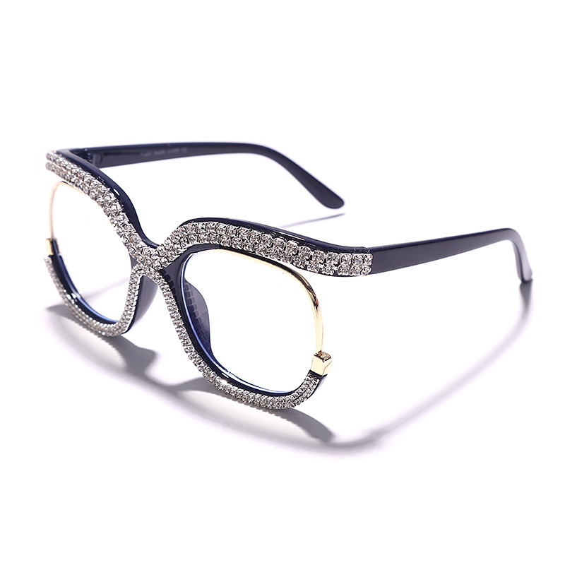 Retro Square Optical Glasses Frames Diamond Eyewear