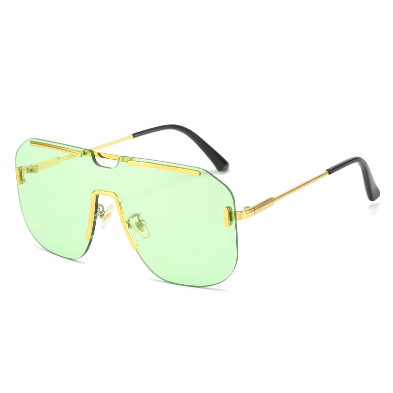 Fresh And Sweet Oversized Rimless Metal Sunglasses