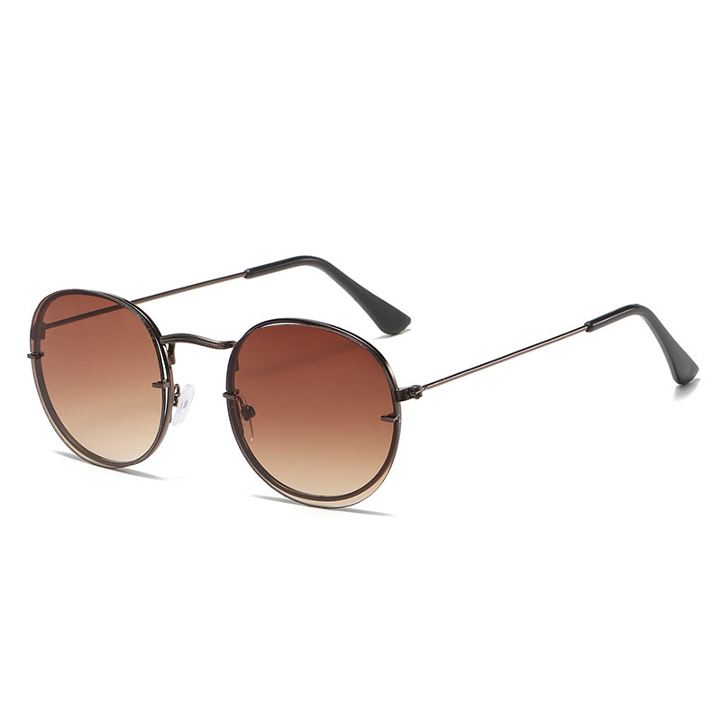 Retro Unisex Gold Metal Frame Sun Shade Sunglasses