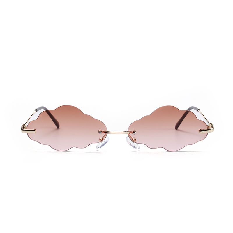 Luxury Women Punk Cloud Shaped Lens Rimless Sunglasses